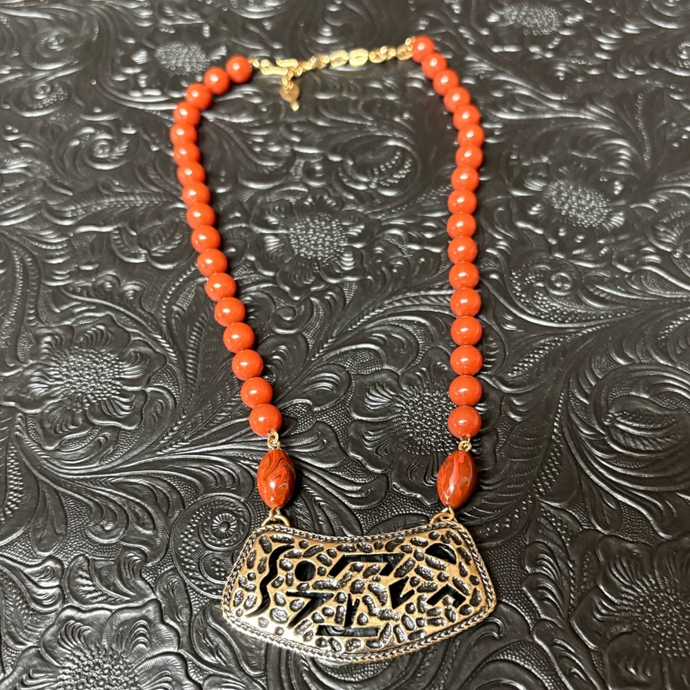 VTG Sarah Coventry “Athena” Tribal Design Beaded Necklace